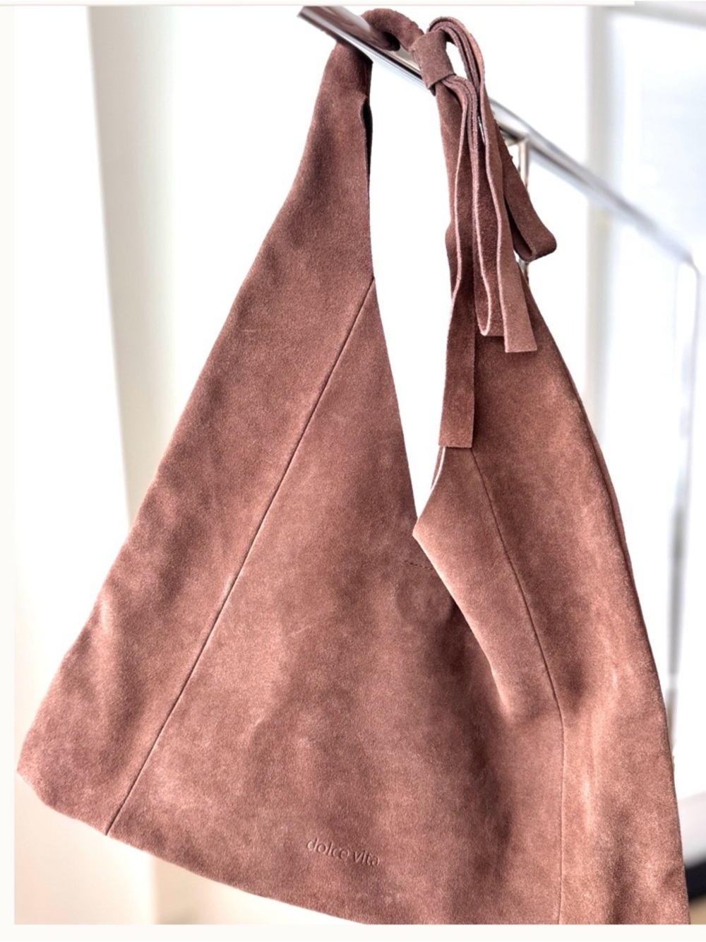 Dolce Vita Dusty Rose Suede Shoulder Bag